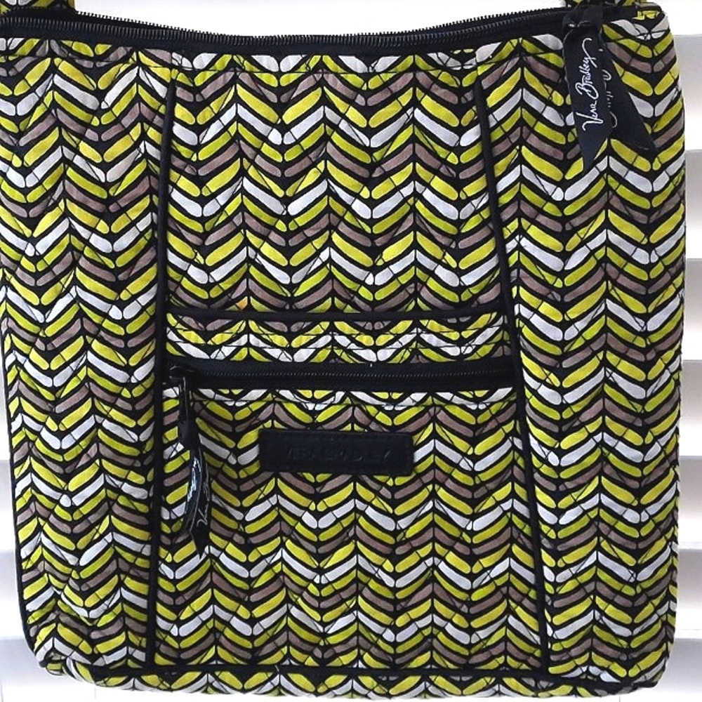 VERA BRADLEY Crossbody/Sling Bag Yellow Purple Black & White Design